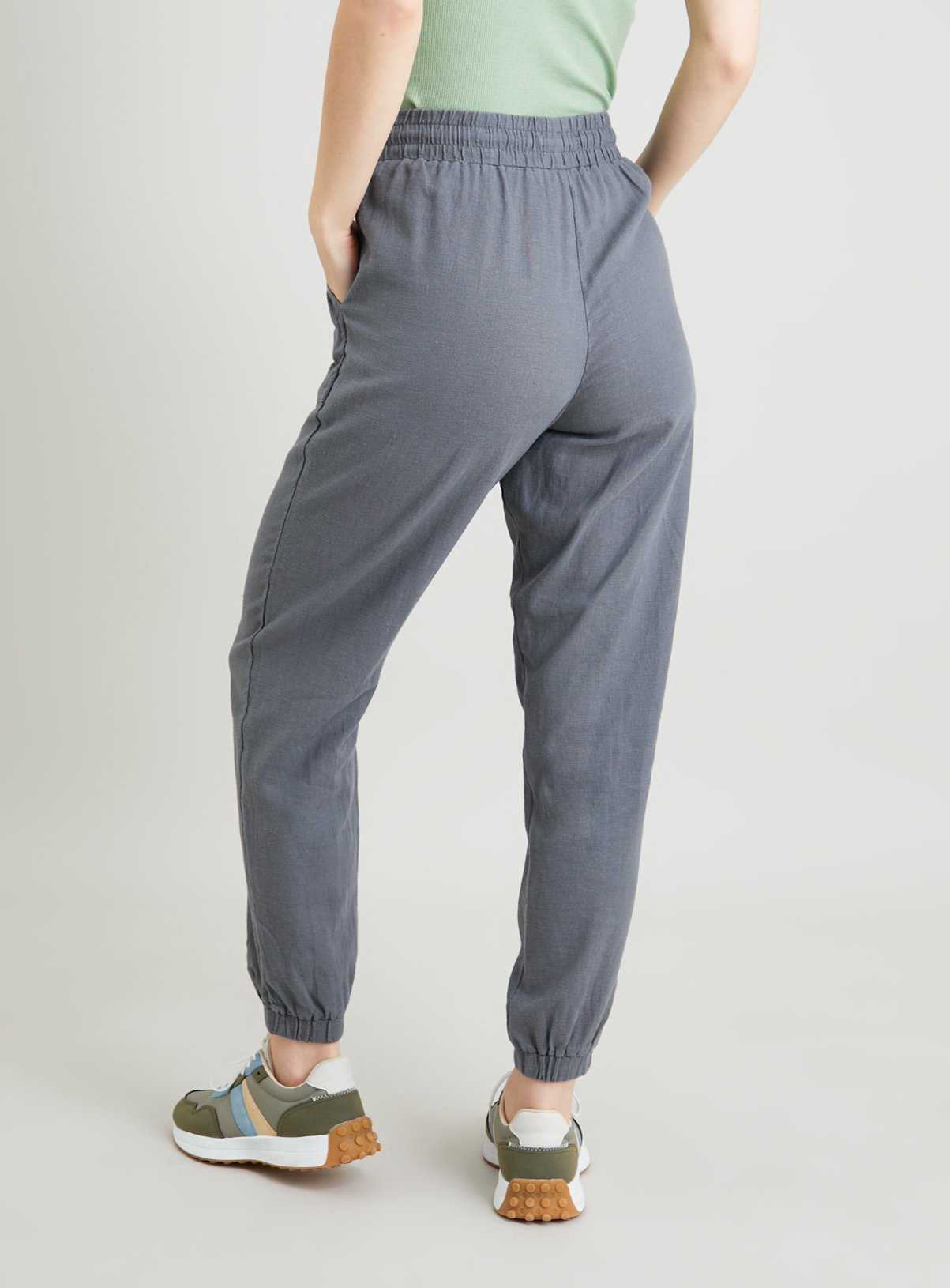 SKU: LINEN JOGGER:Dark Grey:24 - Image 4 thumbnail